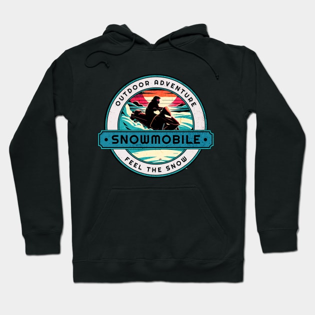 Snowmobile Outdoor Adventure Design Hoodie by Miami Neon Designs